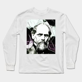 John A. Roebling Black and White Portrait | John A. Roebling Artwork 3 Long Sleeve T-Shirt